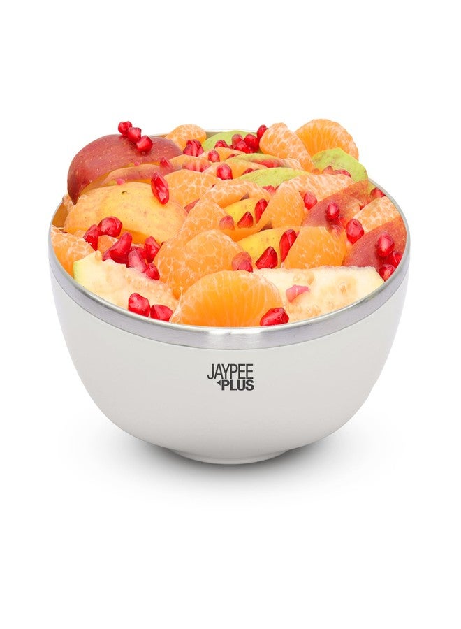 جايبي بلس طقم أوعية خلط وتقديم من الفولاذ المقاوم للصدأ من جاي بي بلس، 3 قطع مع غطاء، مقاوم للصدأ، آمن للاستخدام في الميكروويف، سعة 1000 مل، لون عاجي - Image 4